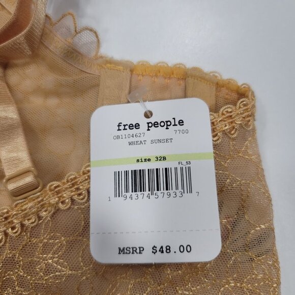 Free People Lucia Wheat Sunset Underwire Bra 32B - Picture 7 of 7